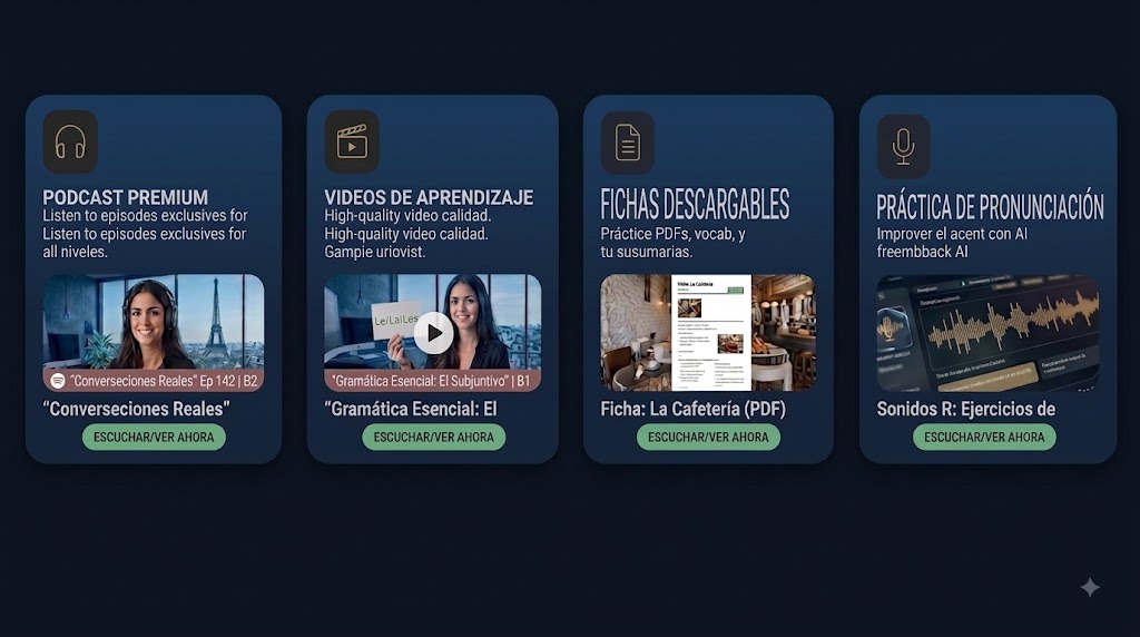 Imagen promocional de Francéo+, la membresía premium de Eliana Francés Online